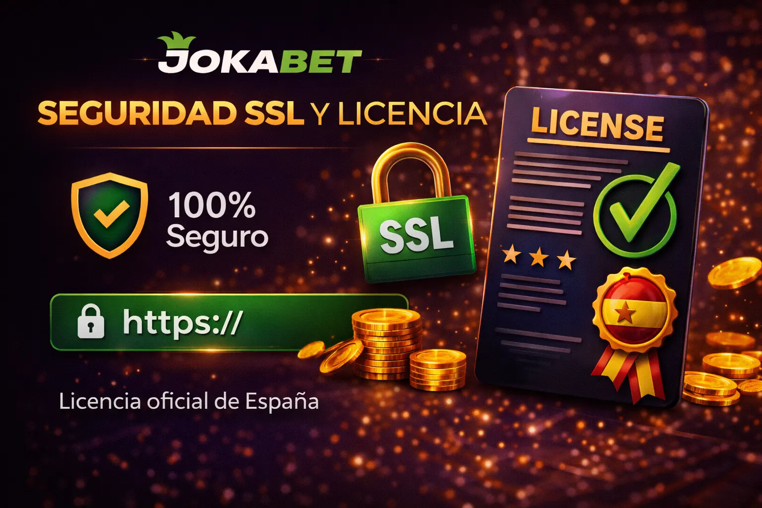 Seguridad licencia SSL y datos técnicos de Jokabet