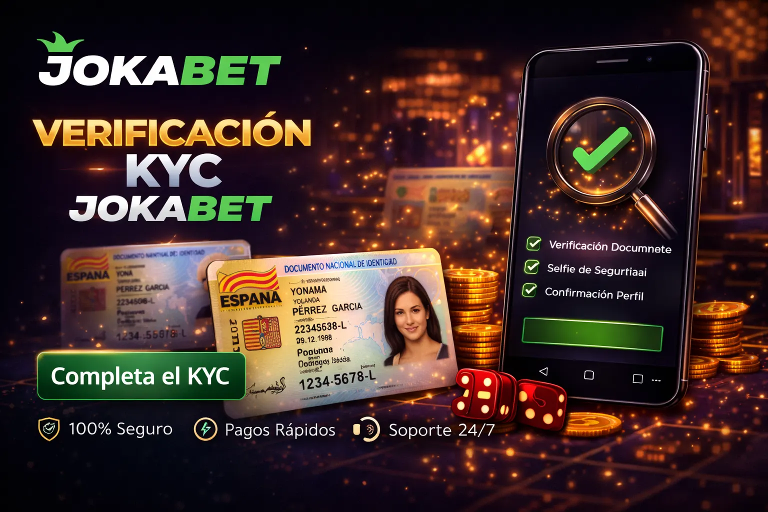 Verificación KYC en Jokabet con DNI y selfie